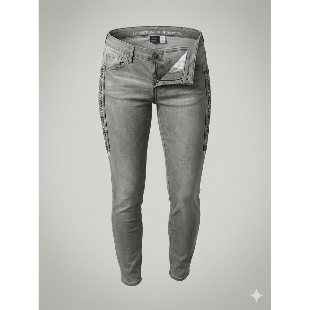 V1969 Italia Abbigliamento Sportivo Skinny Jeans 4 Embroidered Boho Y2K Euro